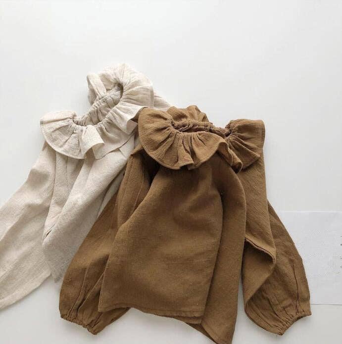 Annie & Charles – wholesale T-shirt – Kids – Annie & Charles® LISA linen blouse with collar17