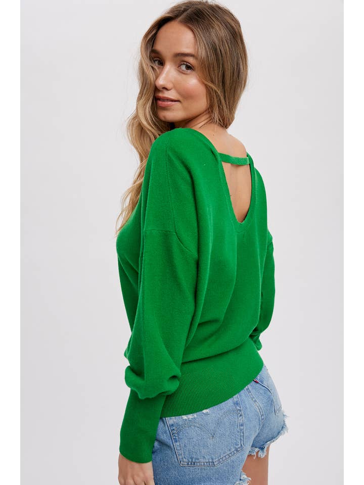 Bluivy - Wholesale Sweatshirt - Women's - BACKLESS BALLOON SLEEVES PULLOVER33