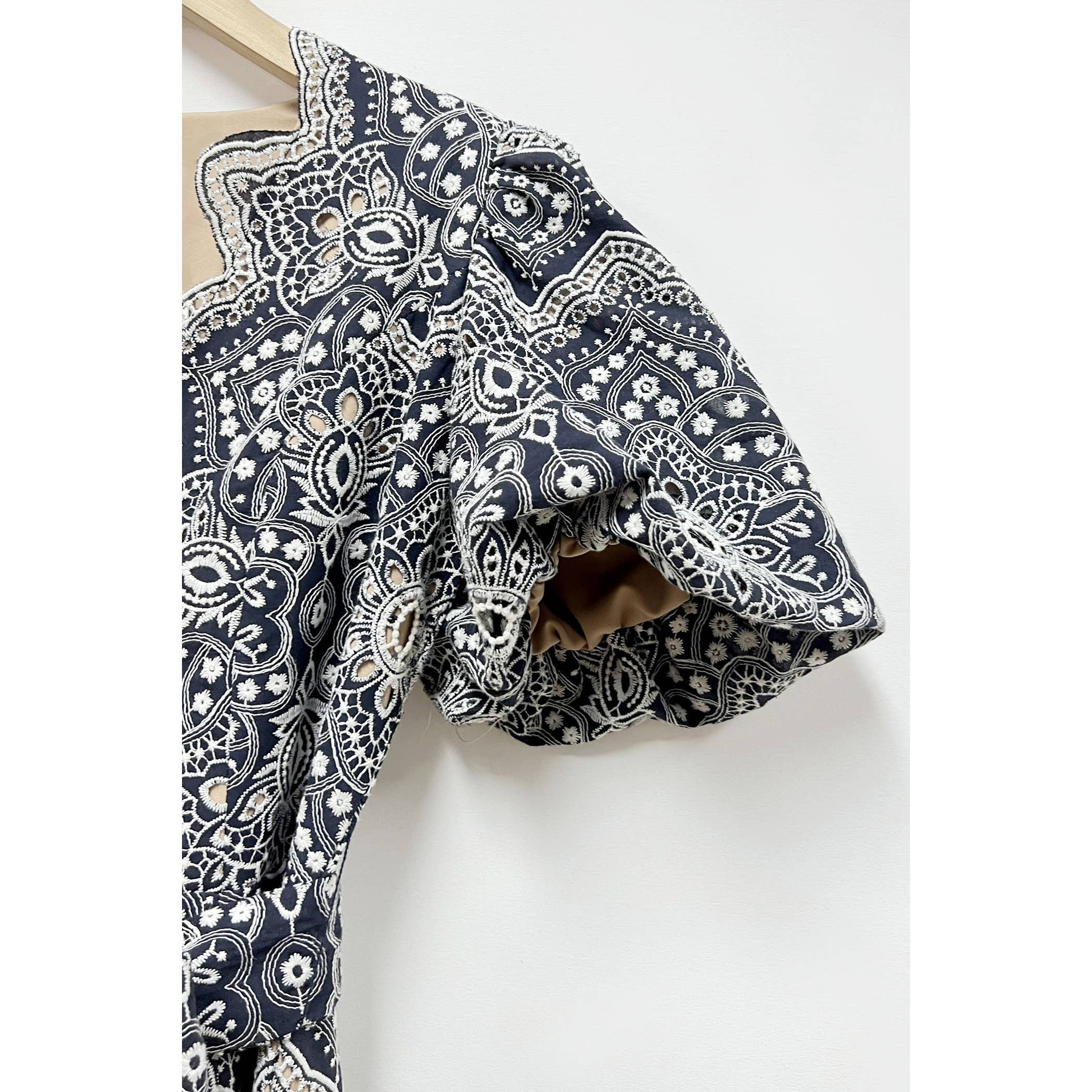 NAVY Asymmetrical Embroidery Maxi Dress for wholesale on Faire4