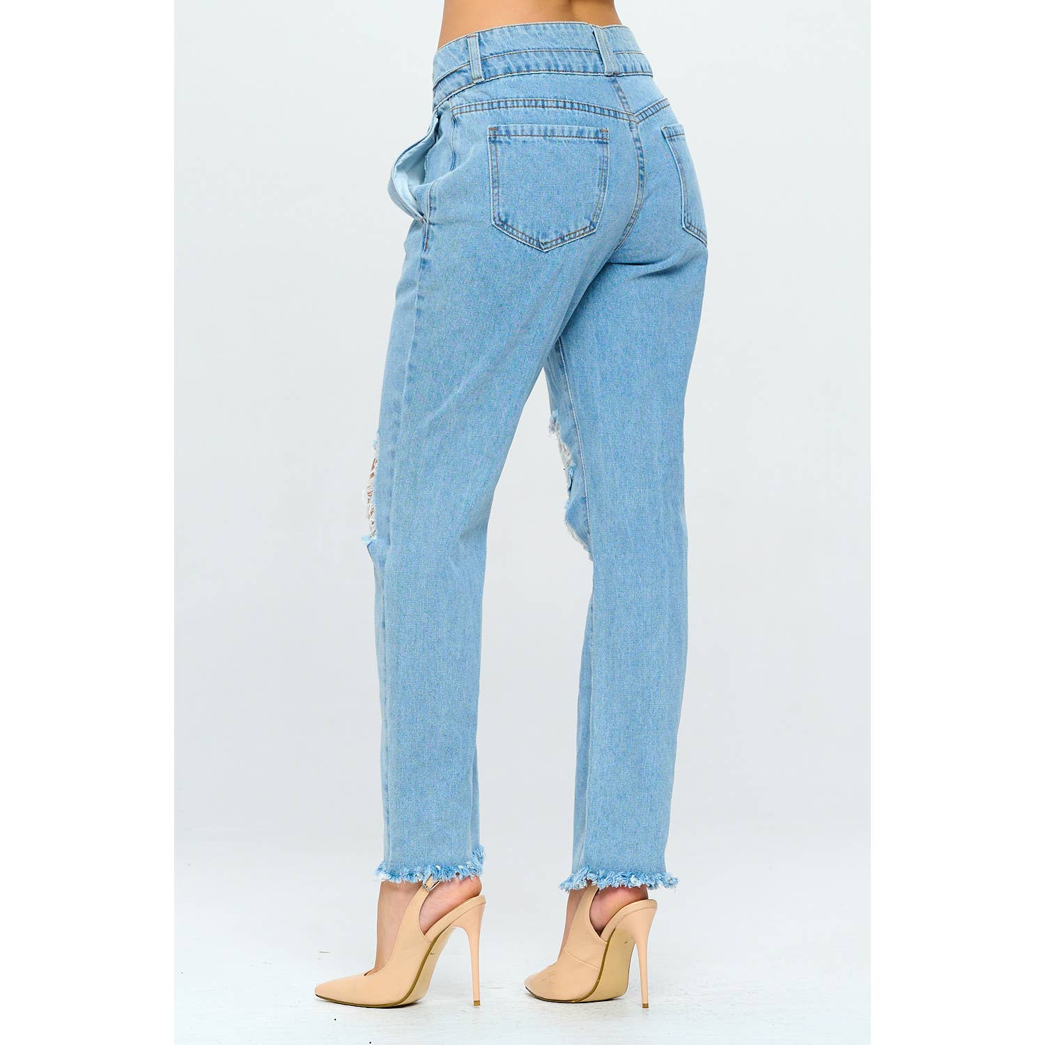 Blue Turtle - Wholesale Jeans - Women's - Fringe 90's High Rise Mom Jean Double Waistband Med DH21078