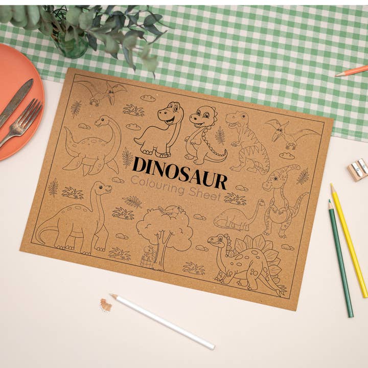 Dinosaur Kids Colouring In Activities Mat for wholesale by Sjstationery