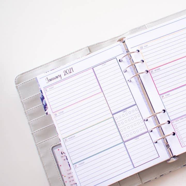 A5 Färgglad produktivitet Veckovis layout för wholesale av Planner Peace