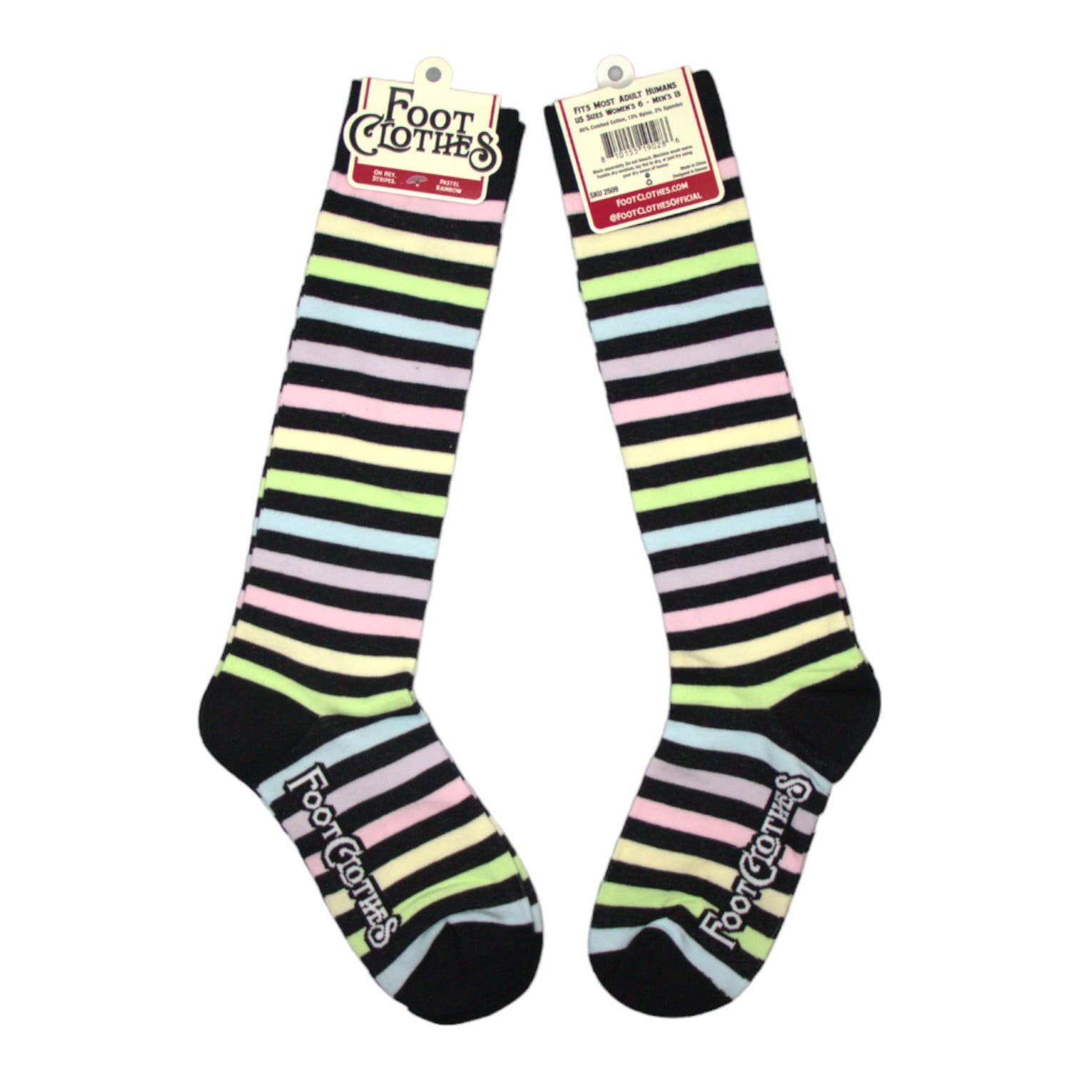 FootClothes LLC – wholesale Socks – Unisex – Pastel Rainbow Stripes Knee High Socks8