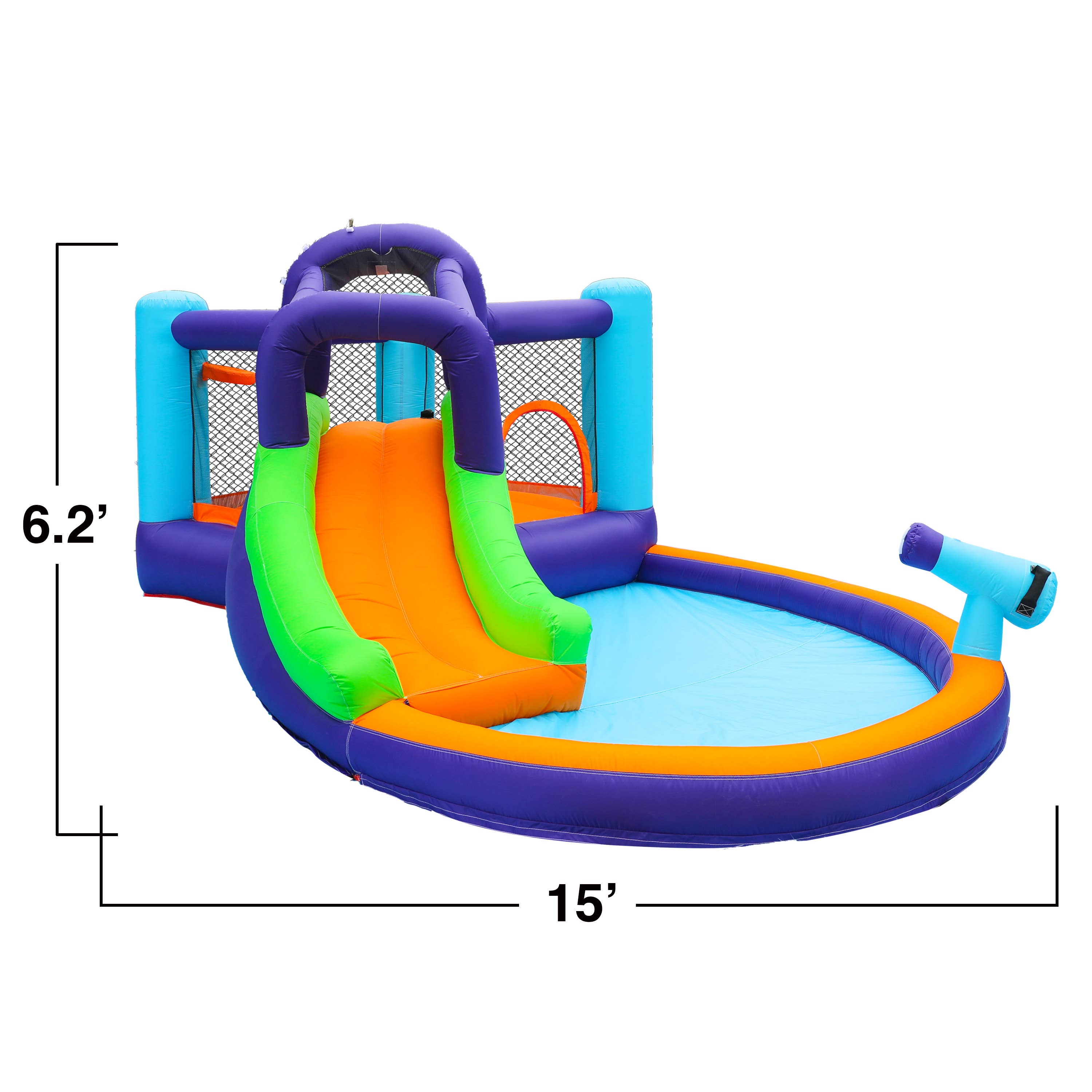 Salus Brands - Wholesale Inflatables - CocoNut Castles Bouncy Slide Water Park with Water Cannon1