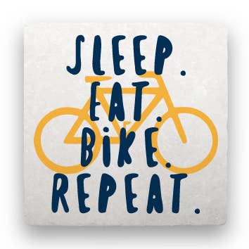 Sleep Eat Bike Repeat - Marble Coaster for wholesale by Paisley & Parsley