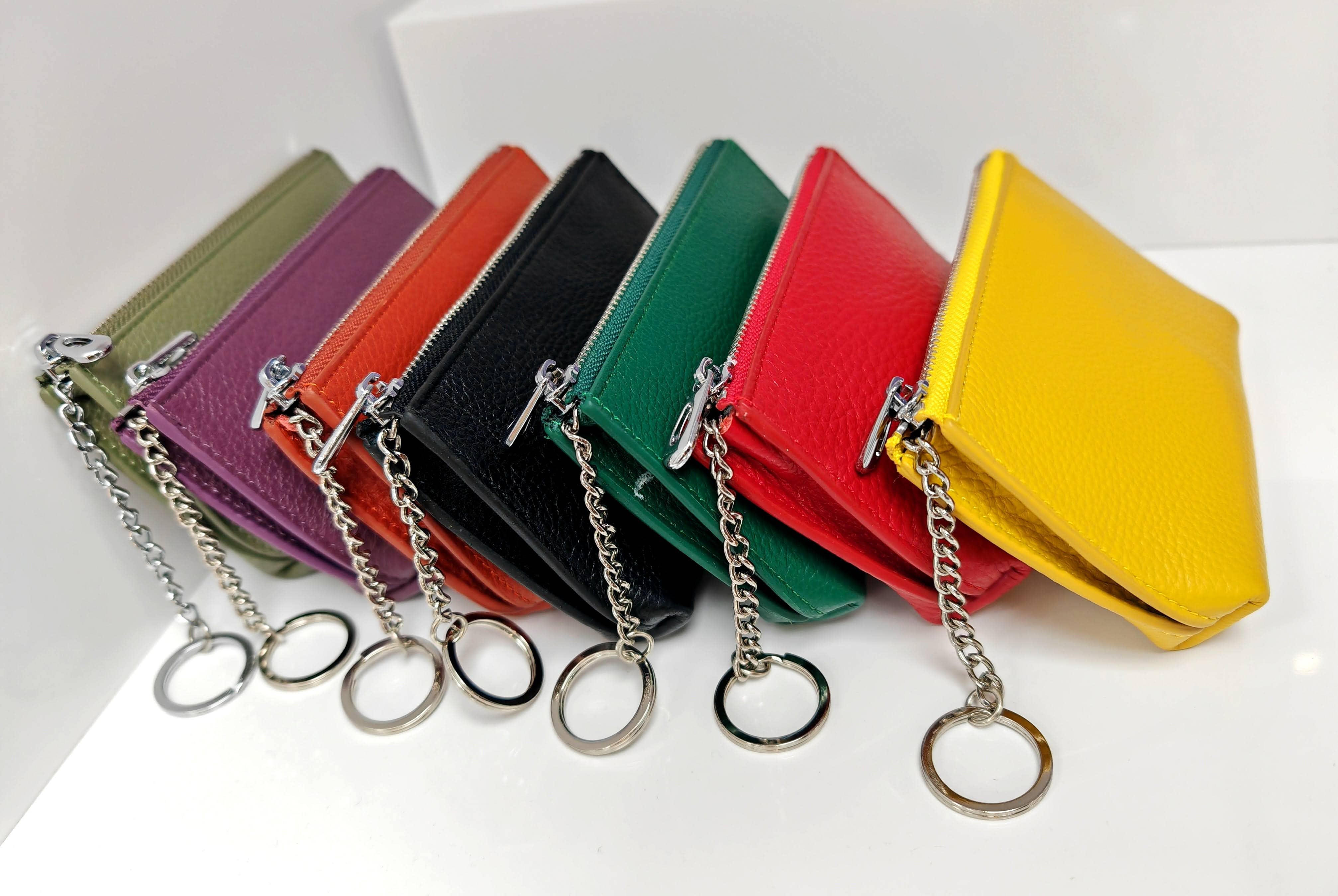 Superbia – wholesale Coin purse – Women’s – Genuine Leather Soft  Card Holder Note Purse with Ring Chain5