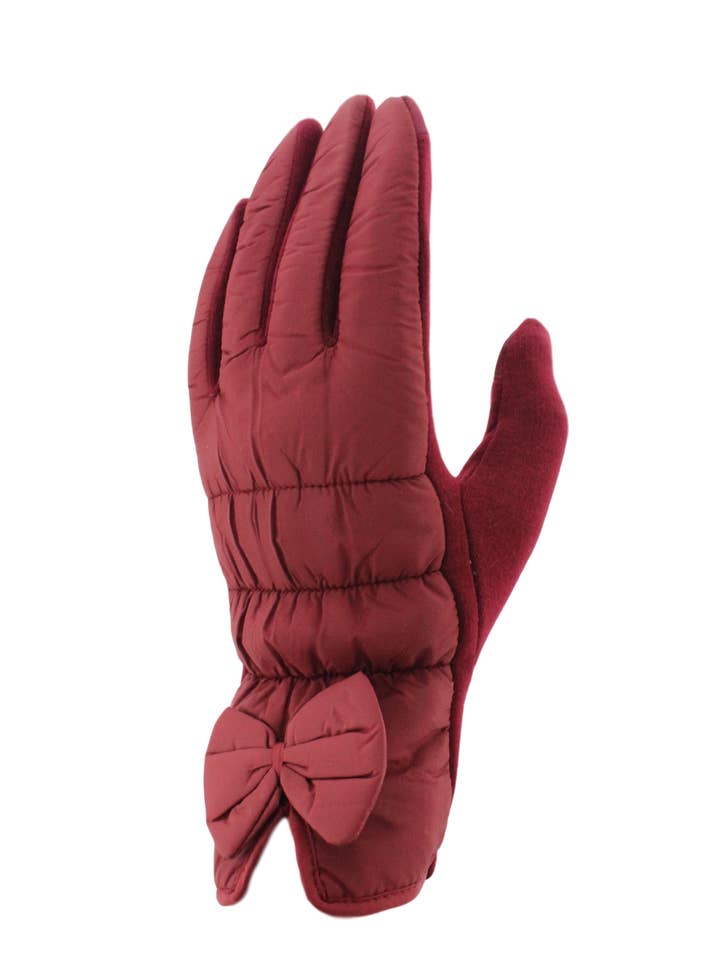 Ladies Nylon Back with Bow Polyester Palm Gloves for wholesale by Klondike Sterling Glove
