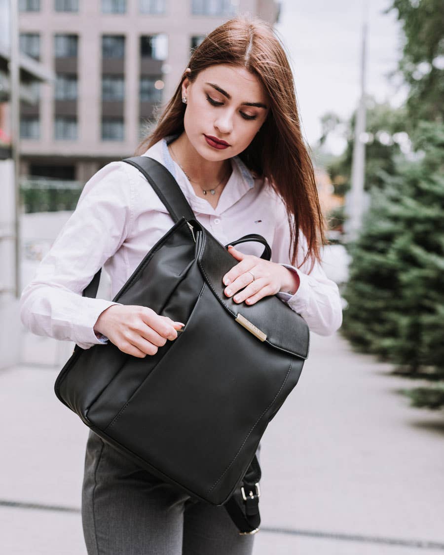 P.MAI - Wholesale Backpack - Women's - Astrid Vegan Backpack - Charcoal9