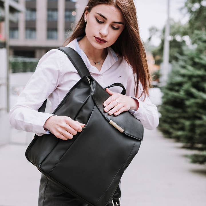 P.MAI - Wholesale Backpack - Women's - Astrid Vegan Backpack - Charcoal9