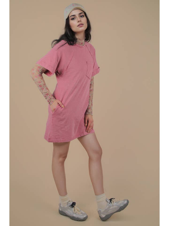 MAUVE ND31162-Oversized Washed Knit Mini Dress for wholesale on Faire