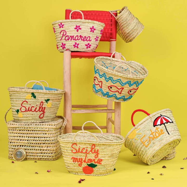 King Of Handmade – Großhandel Strandtaschen – Sommertasche mit Motiv — Einzigartige Strandtasche — Strohkorb6