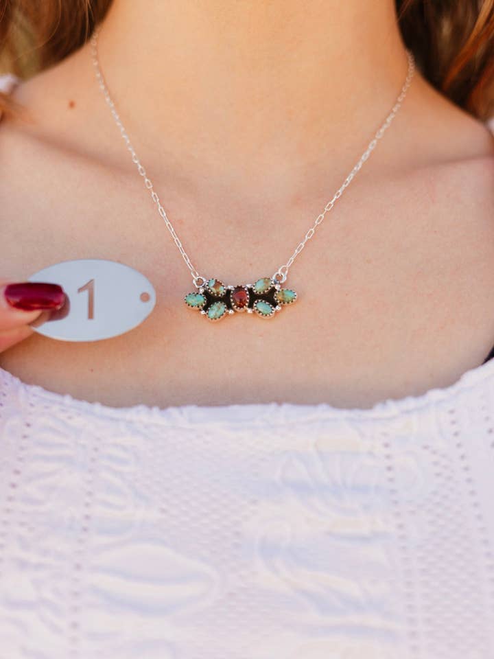 Amber & Turquoise Chain Necklaces for wholesale by Krush Kandy