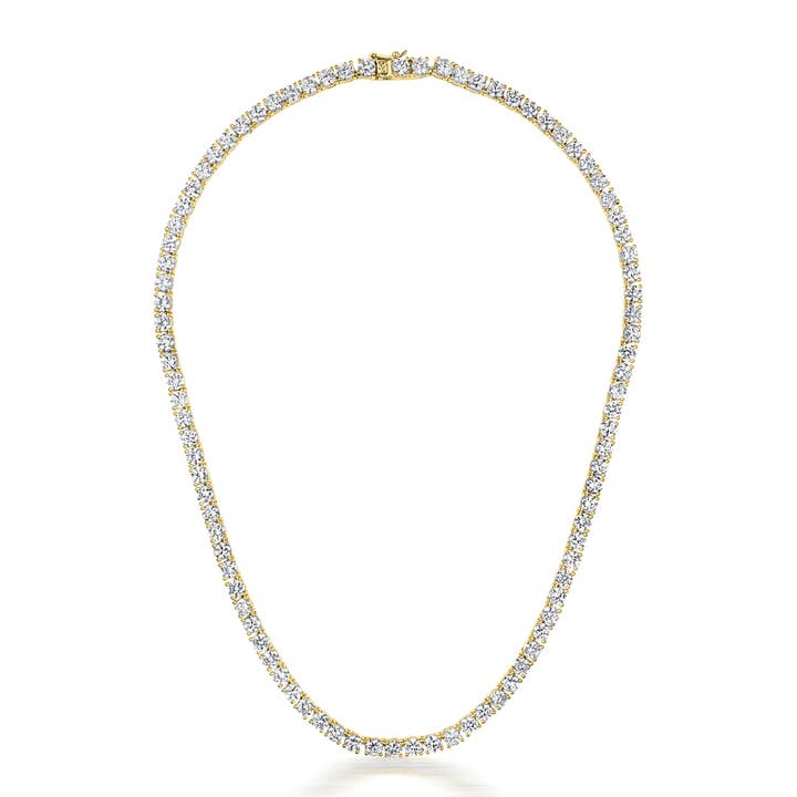 Sterling zilveren zirkonia ketting (2037GP) voor wholesale door Genevive