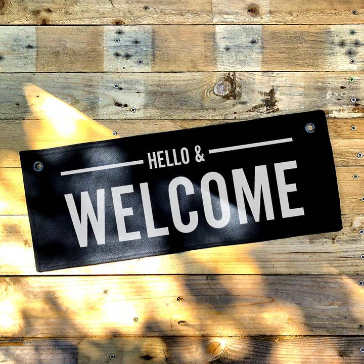 Bow and Arrow UK - Wholesale Banner - Hello & Welcome Eyelet Banner