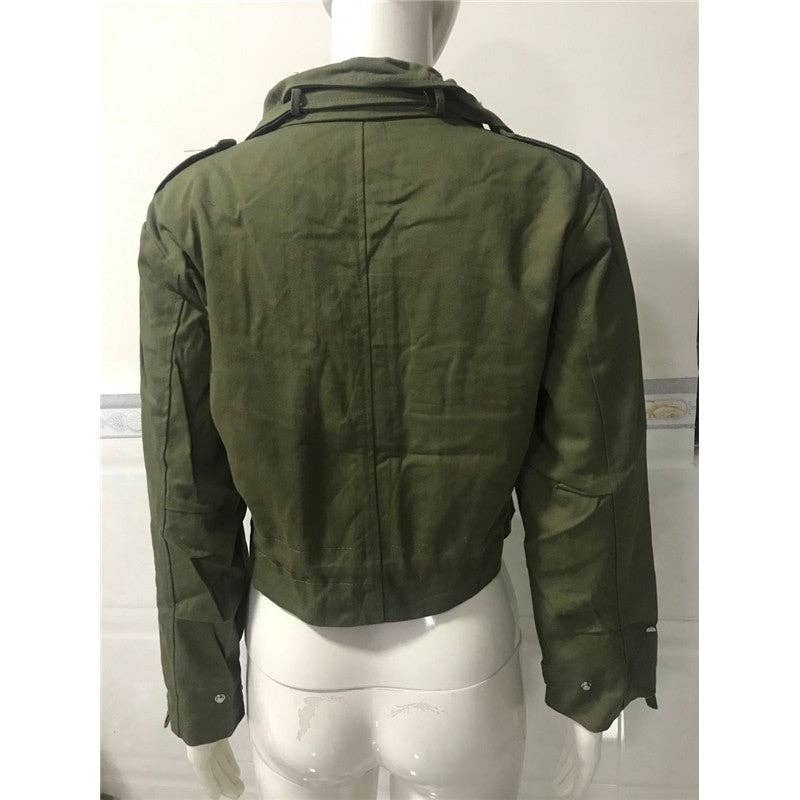 Plush Looks – wholesale Leather jacket – Women′s – Ladies Biker Jacket Cropped Top1