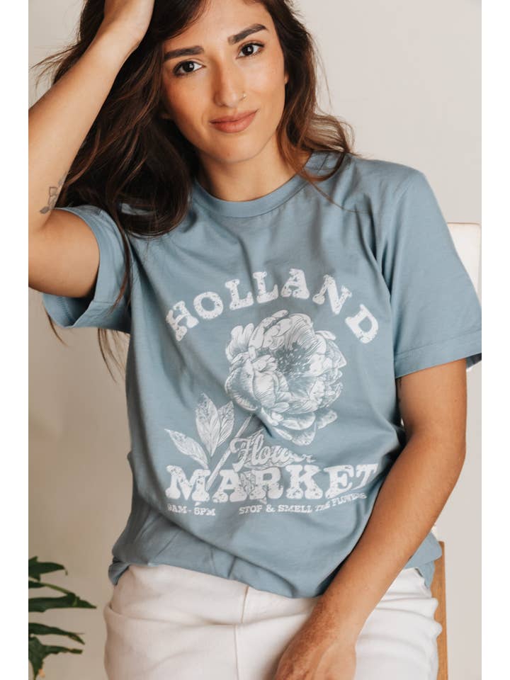 Crowned Free - Wholesale Screen Printed T-Shirt - Women's - Holland Flower Market Tee