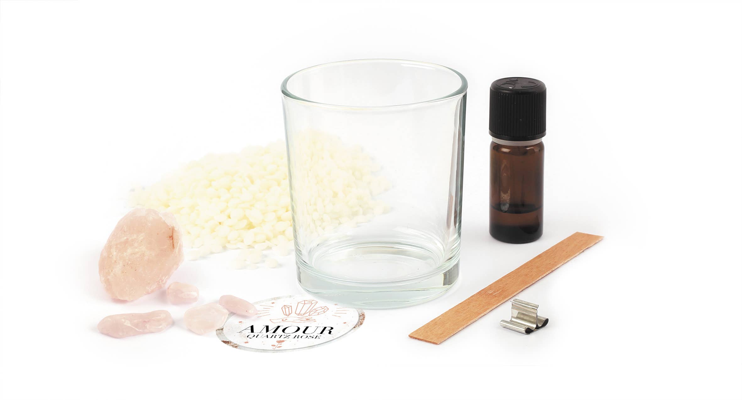 Graine Créative - Wholesale DIY Craft Kit - ROSE QUARTZ LITHOTHERAPY CANDLE DIY KIT2