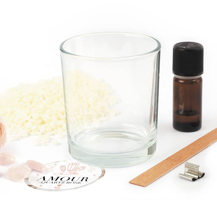 Graine Créative - Wholesale DIY Craft Kit - ROSE QUARTZ LITHOTHERAPY CANDLE DIY KIT2