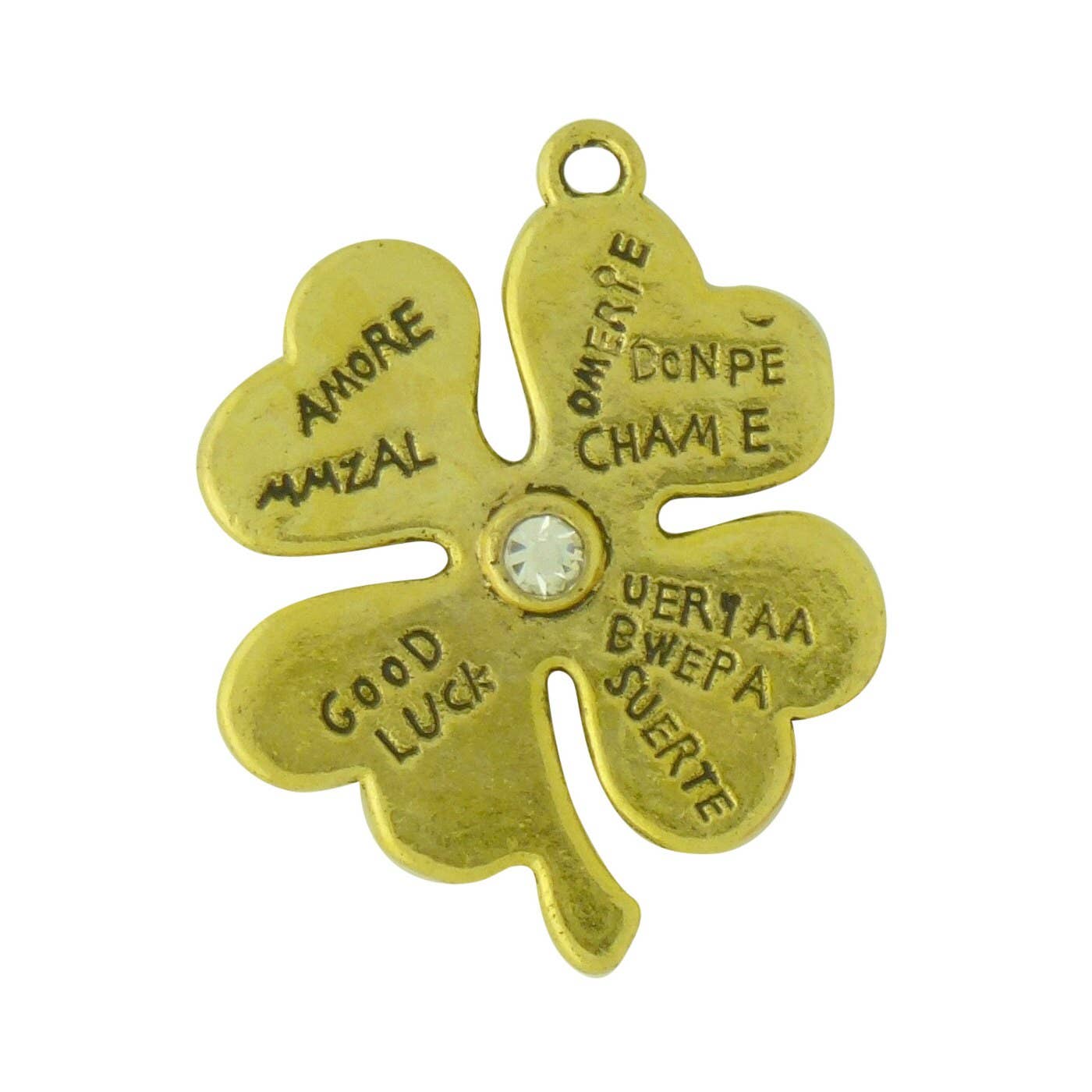 Treasure Island - Wholesale Individual Charm/Pendant - 5 Four Leaf Clover Charm Gold by TIJC SP13285