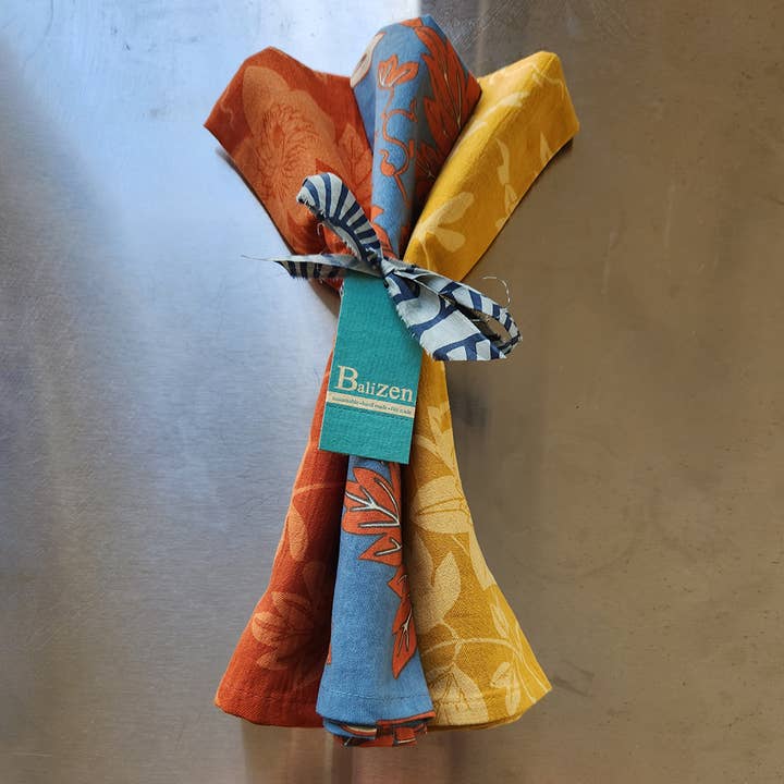 Balizen Direct from Bali - Wholesale Tea Towel - Tea Towels set/3 | Passion Flower1