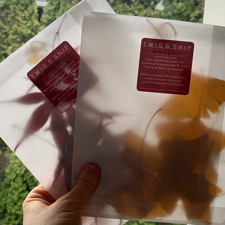 Twig and Snip - Wholesale Bunting/Garland - Dried Japanese Maple Leaf Dangle - Burgundy3