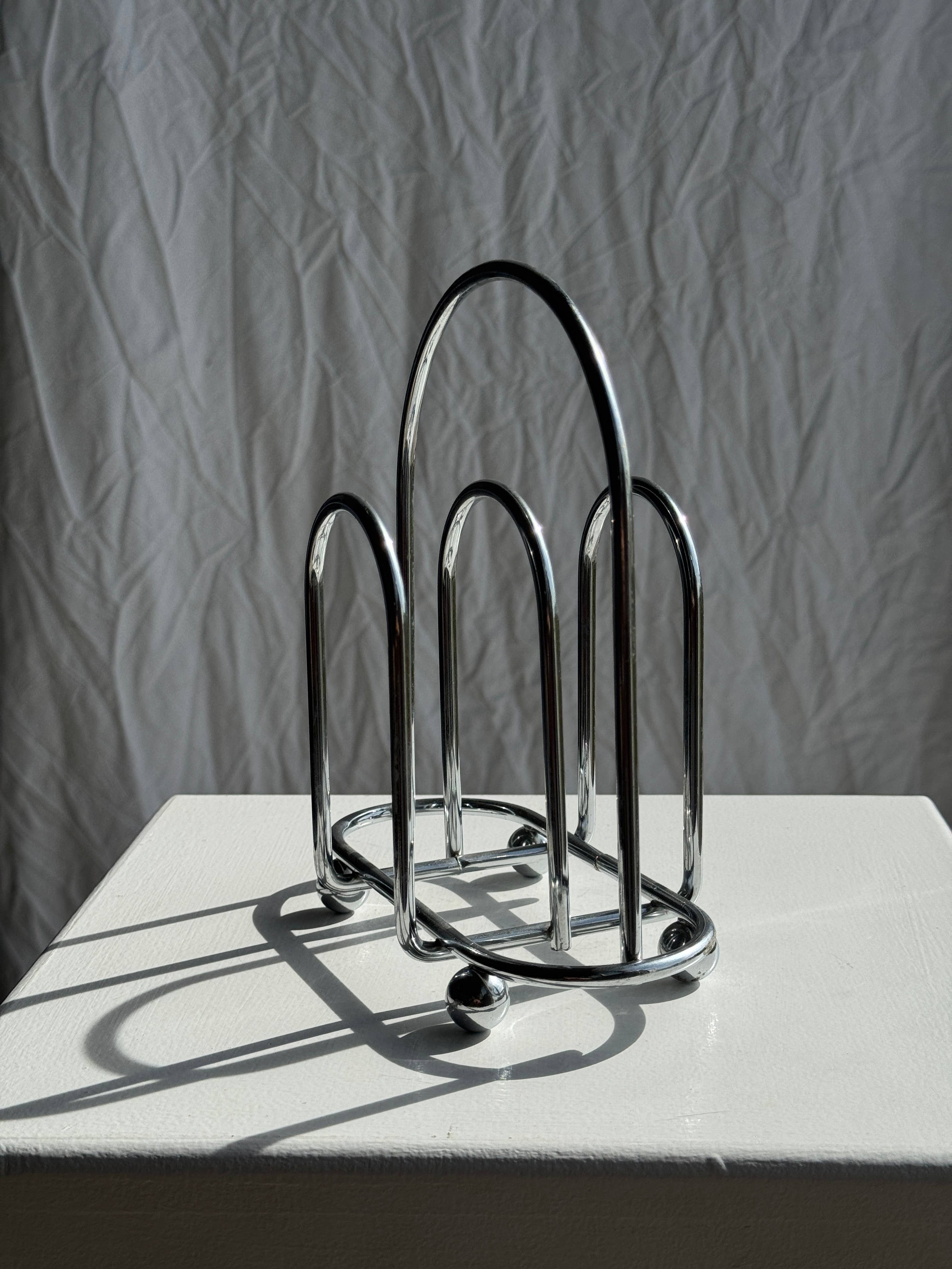 Office Objets - Vendita all'ingrosso Portatovaglioli - Porta toast o tovagliolo in metallo argentato H20.5 L176