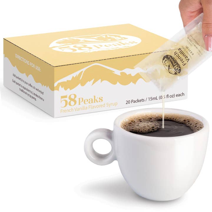 Sirop saveur vanille française - 20 unités pour la vente par 58Peaks
