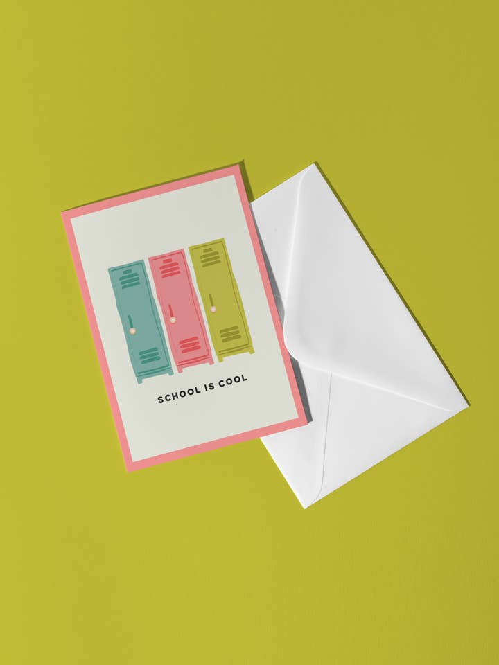 School is Cool Locker Greeting Card for wholesale by Room 1021