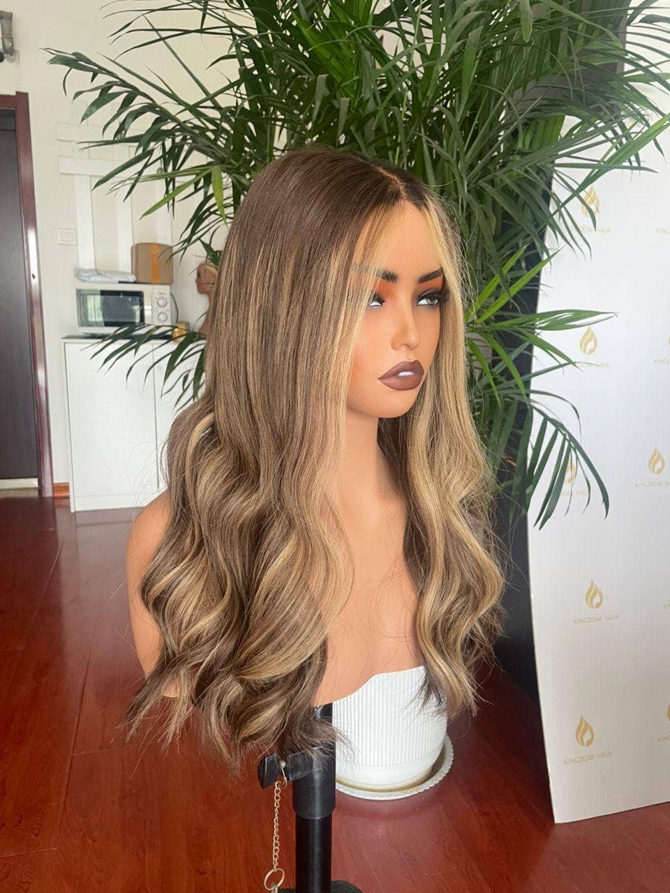 Gaurash Beauty Supply Inc. - Wholesale Hair Extensions - Balayage Lace Wig: Long Wavy Blonde Brown Human Hair1