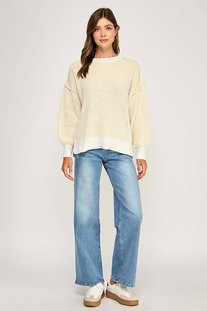 Miss Love - Wholesale Knit Sweater - Women's - Super Soft Strip Sweater33