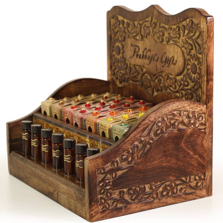 Prabhuji's Gifts – wholesale Retailer display – Home & Living – Display Decorated Rack - Attar Oils Rack for 3ml Bottles1