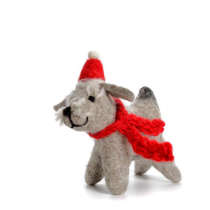 Jul - Schnauzer med Hat & Tørklæde, 24 for engroshandel hos Amica Accessories Ltd