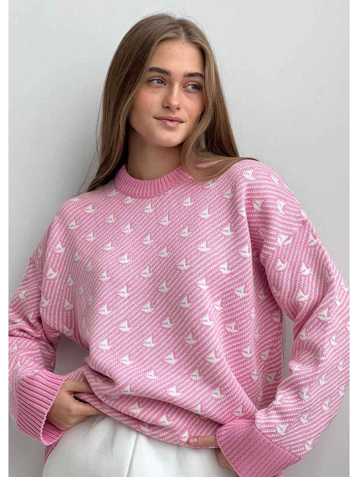 Pink Nautical Charm Knit Sweater for wholesale on Faire