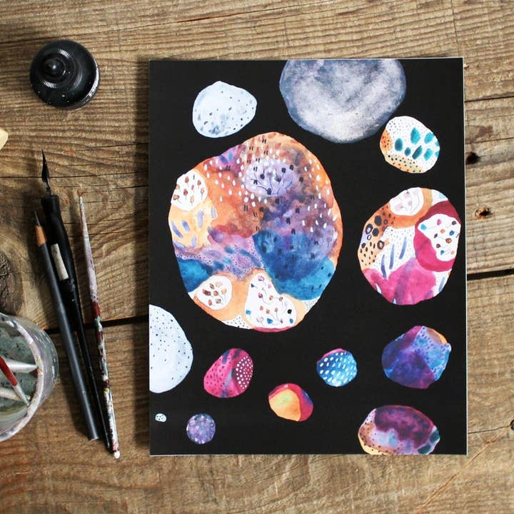 Impression abstraite Fabergé Moon 20,3 x 25,4 cm pour la vente par BirdsNestLoveFern