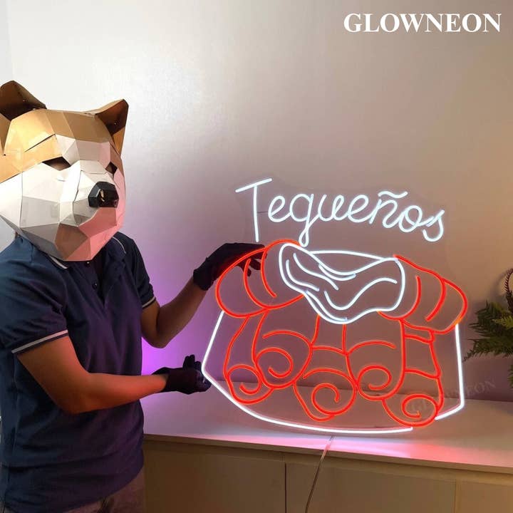 Glow Neon - Wholesale Neon Sign - Tequenos Led Neon Sign for Venezuelan Restaurant Wall Decor