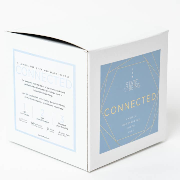 State of Being - Vente Bougie en bocal - Bougie en pot parfumée Yuzu Chèvrefeuille & Vanille Connectée2