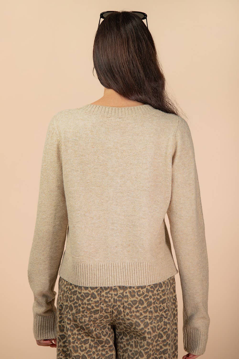 VERY J - Wholesale Cardigan - Women's - 12W3475N-Print & Solid Soft Knit Sweater Cardigan16