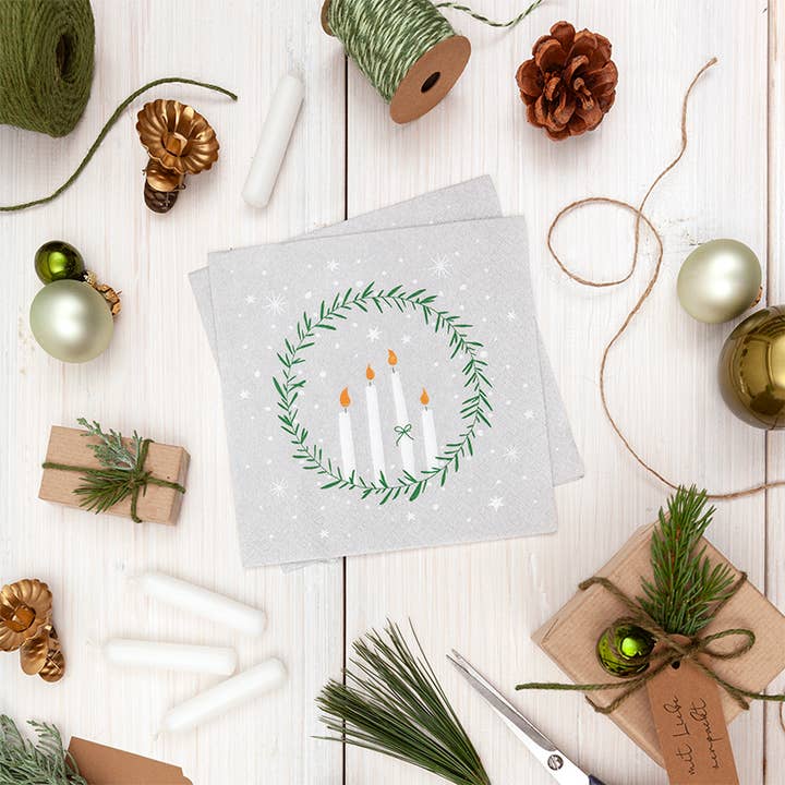 Lunch napkins light wreath for wholesale by Home Fashion - Carl Dietrich GmbH