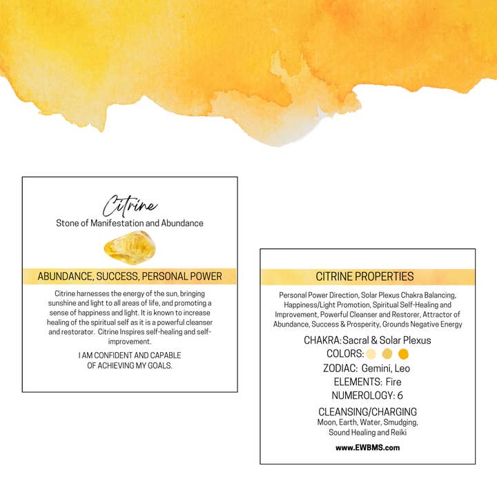 Scheda Informativa sulla Pietra Preziosa CITRINO per la vendita all'ingrosso da parte di Essential Wellness - Body, Mind, Spirit