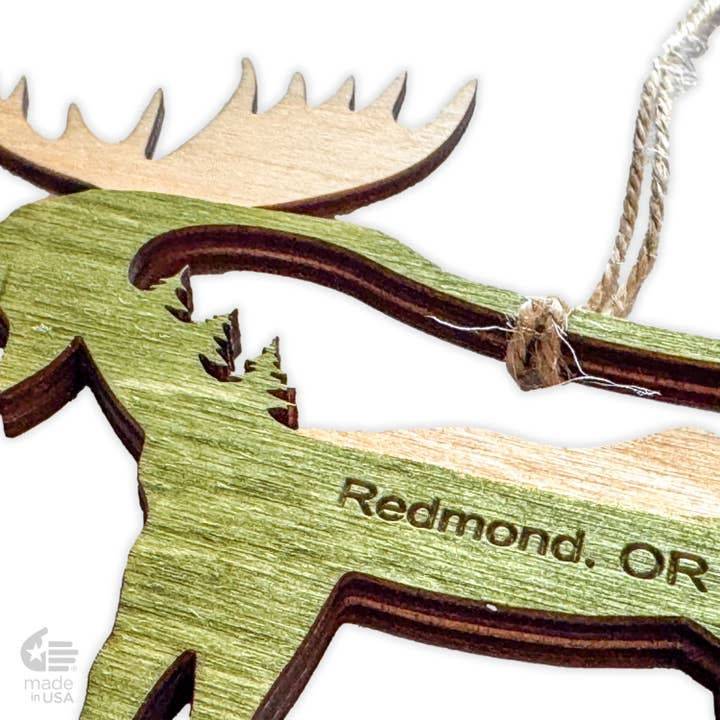 Bloom & Wander - Wholesale Ornament - Moose Ornament - Layered / Christmas - Customizable3