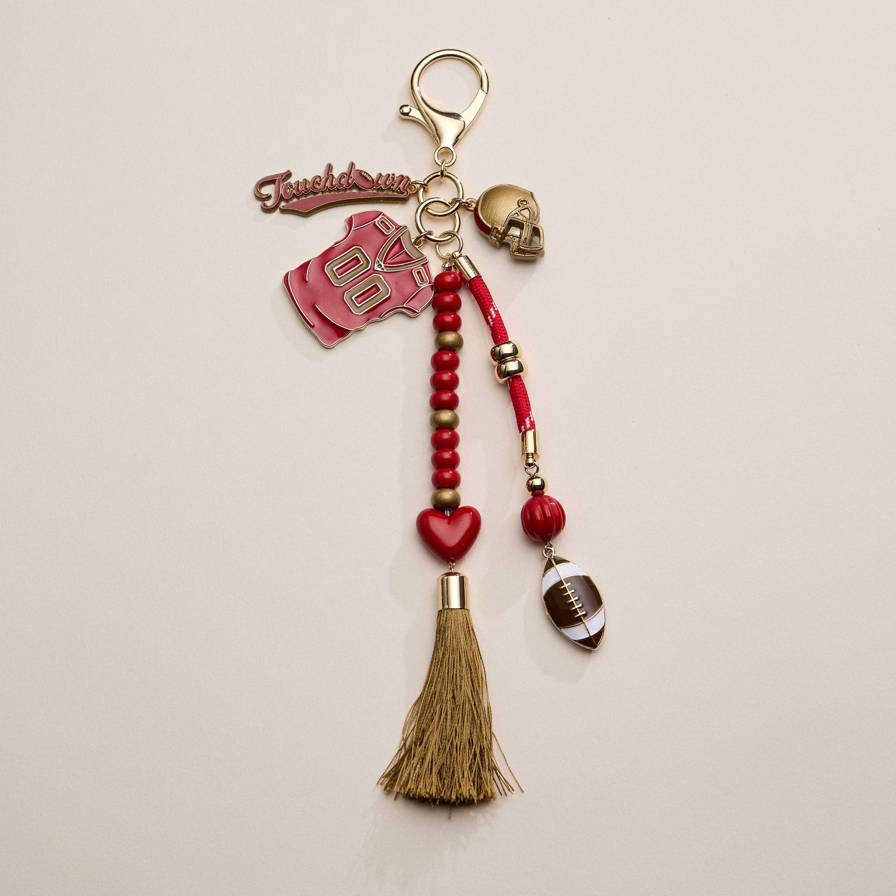 Lilla Haven - Wholesale Keychain - Women's - Gameday Football Keychain – Football Jersey, Helmet, Touchdown Charm & Tassel Bag Accessory7