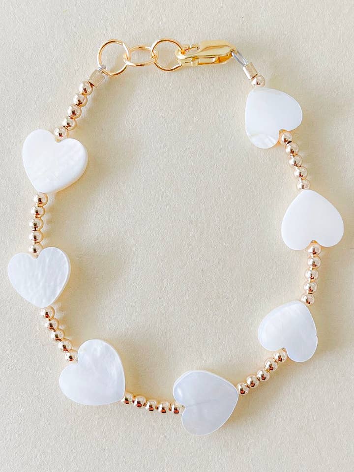 14k gold filled hearts bracelet for wholesale by LITTLELUNDSCO