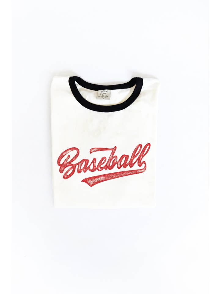 OAT COLLECTIVE - Wholesale Screen Printed T-Shirt - Women's - BASEBALL Ringer Graphic T-Shirt