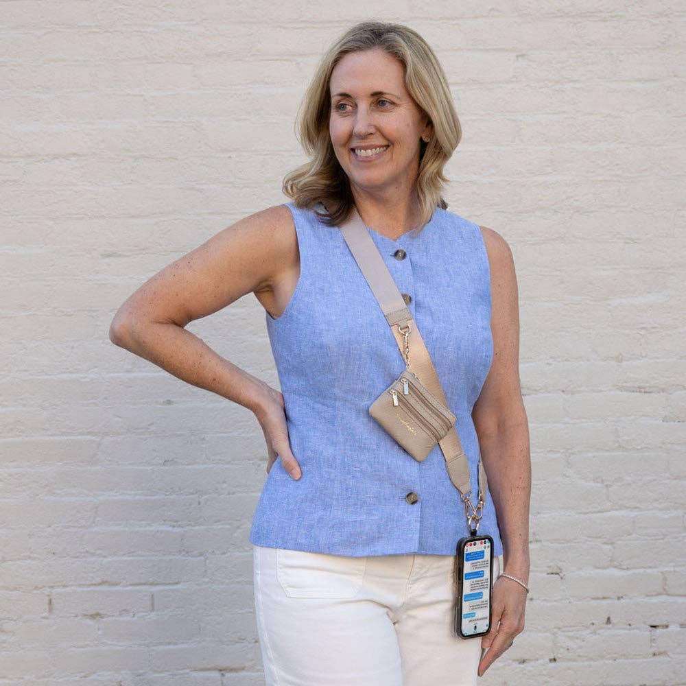 Save The Girls - Wholesale Phonecase Strap - Clip & Go Strap with Pouch - Neutral Collection1