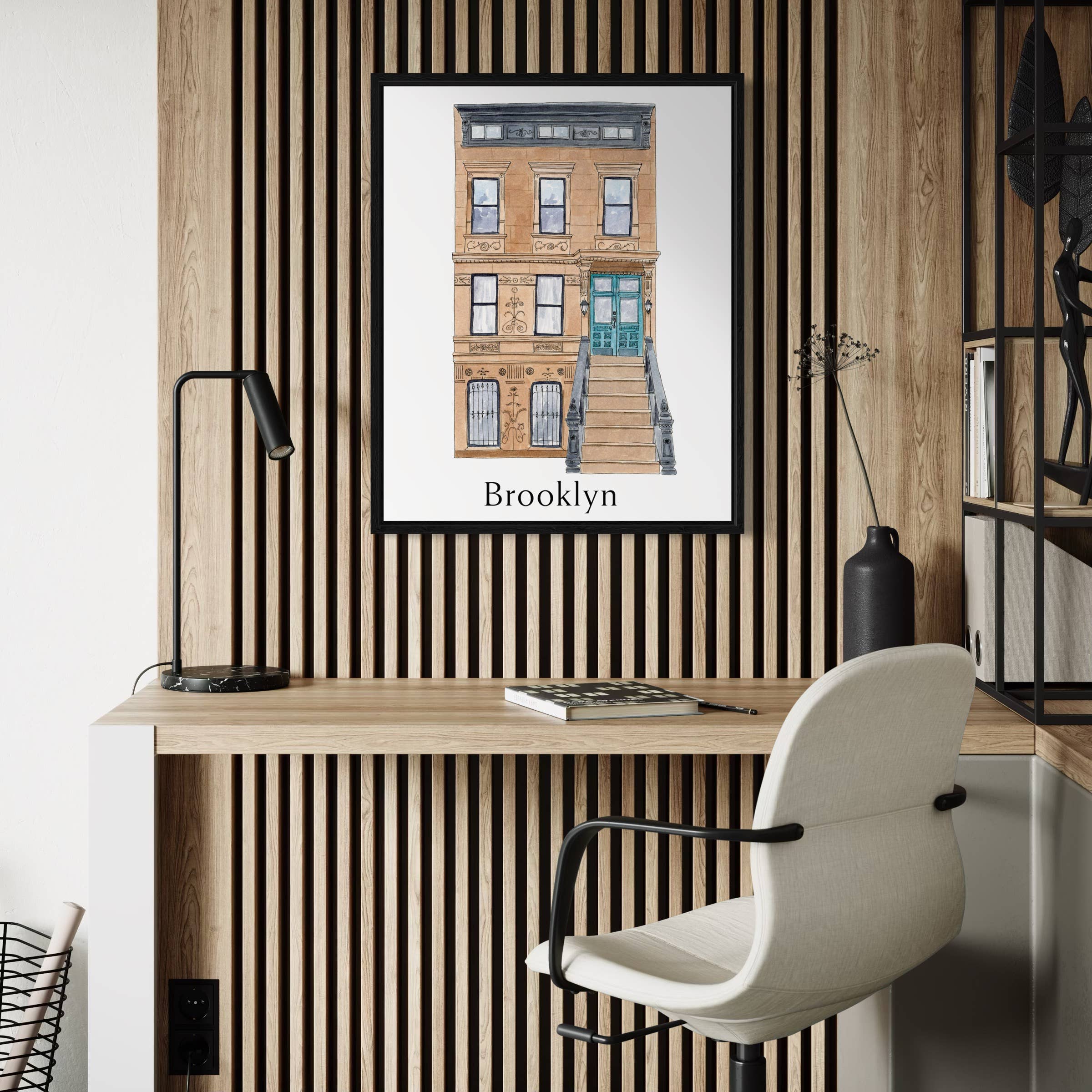 Pintalustika - Joyful Urban Illustrations - Wholesale Art Print - Brooklyn Brownstone Art Print, New York City 4