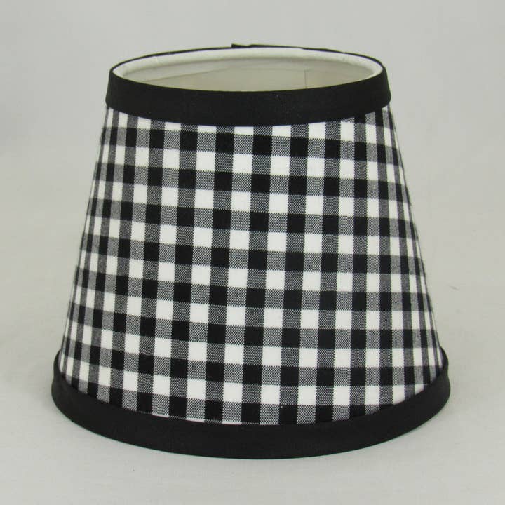 Abat-jour à clipser en forme de candélabre à carreaux noir et blanc de 6 po pour la vente par Albert Estate Ltd