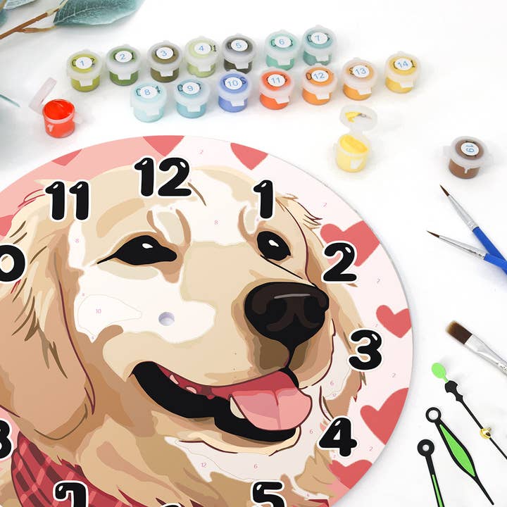 Paint Your Numbers - Wholesale DIY Craft Kit - Paint the Moment – Golden Pup Clock Kit12