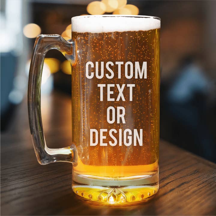 Brugerdefinerede ølkrus 16oz - Brugerdefineret logo eller tekst for engroshandel hos Personalized By Kate