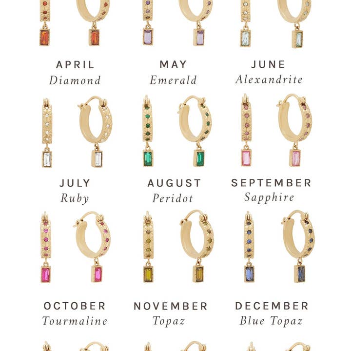 S-kin Studio Jewelry - Wholesale Hoop Earrings - Sara March Birthstone Hoops - Aquamarine CZ