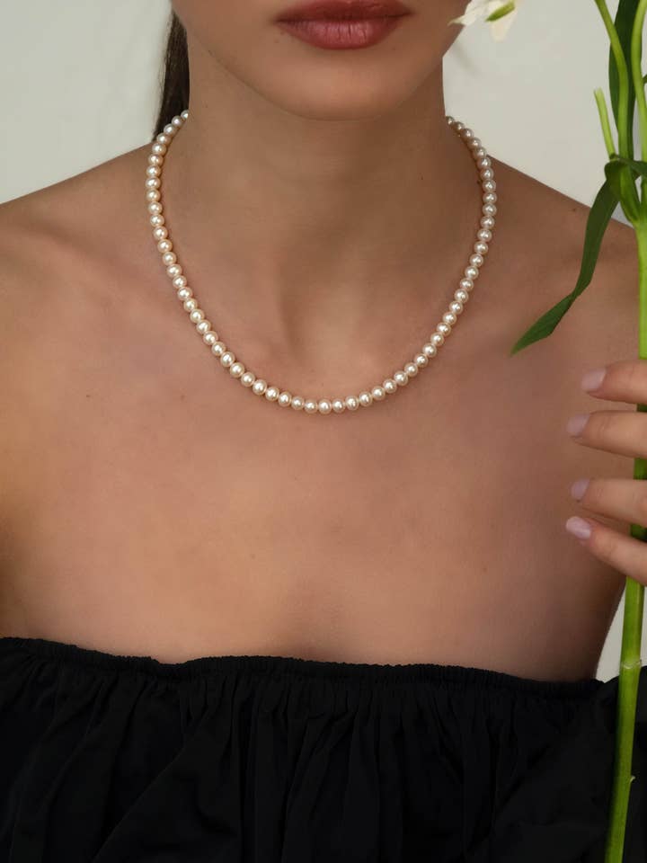 Gabrielle Pearl Necklace for wholesale by Katy Faye